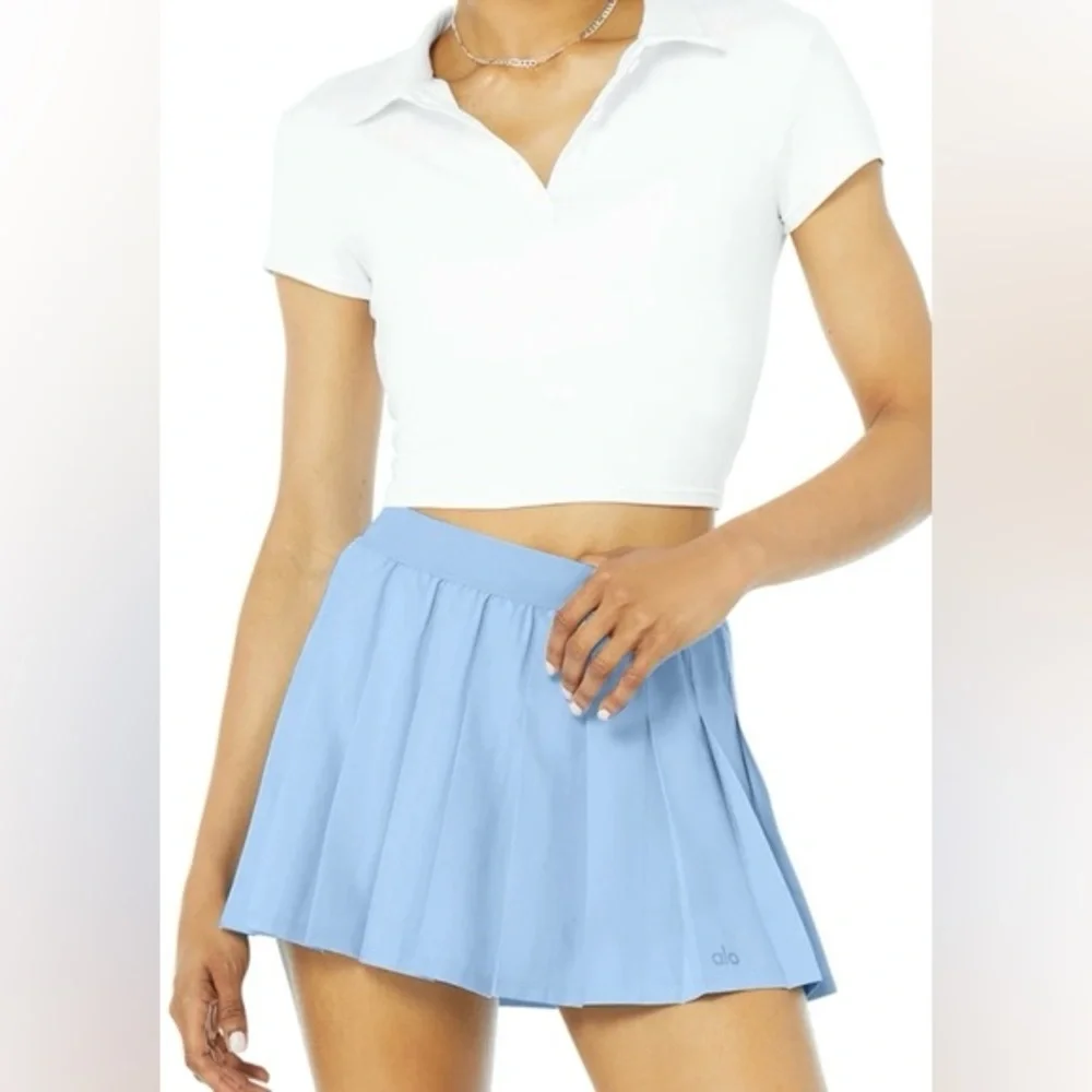 Alo Yoga Varsity Tennis Skirt Blue Skies Limited Edition XS